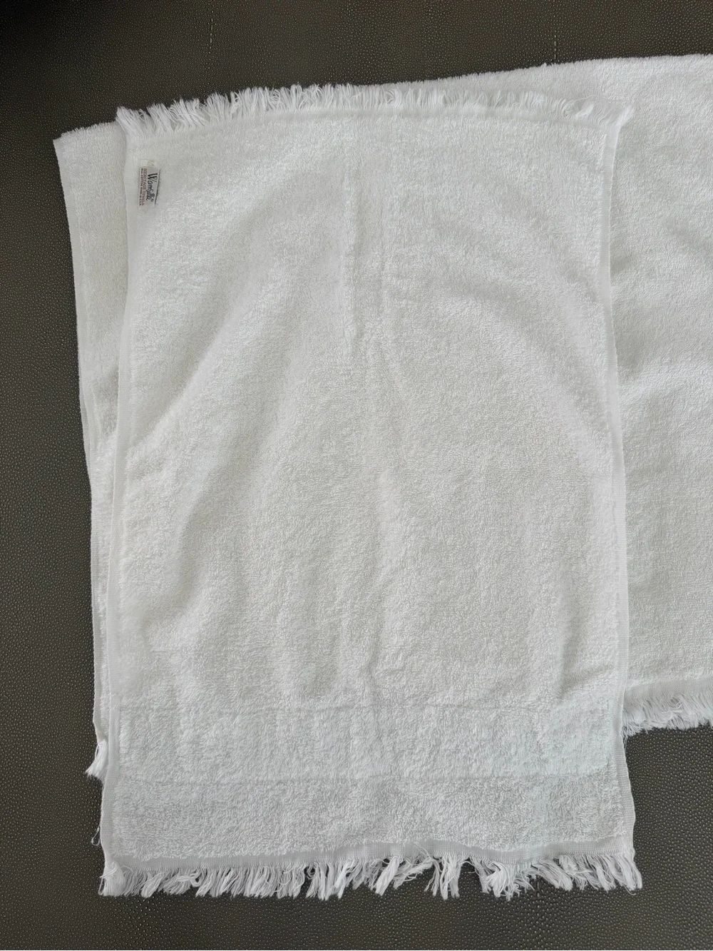 Vintage Wamsutta Heritage White Towel Set with Blue Floral Embroidery